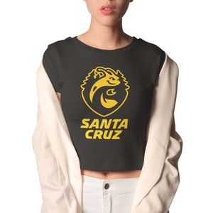 NEW UC Santa Cruz Banana Slugs Form Fit Crop Top Shirt BLACK